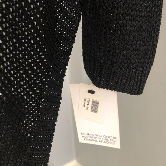 NWT Faith Connexion Paris Black Draped Cardigan Open Knit Size Large - Picture 8 of 10